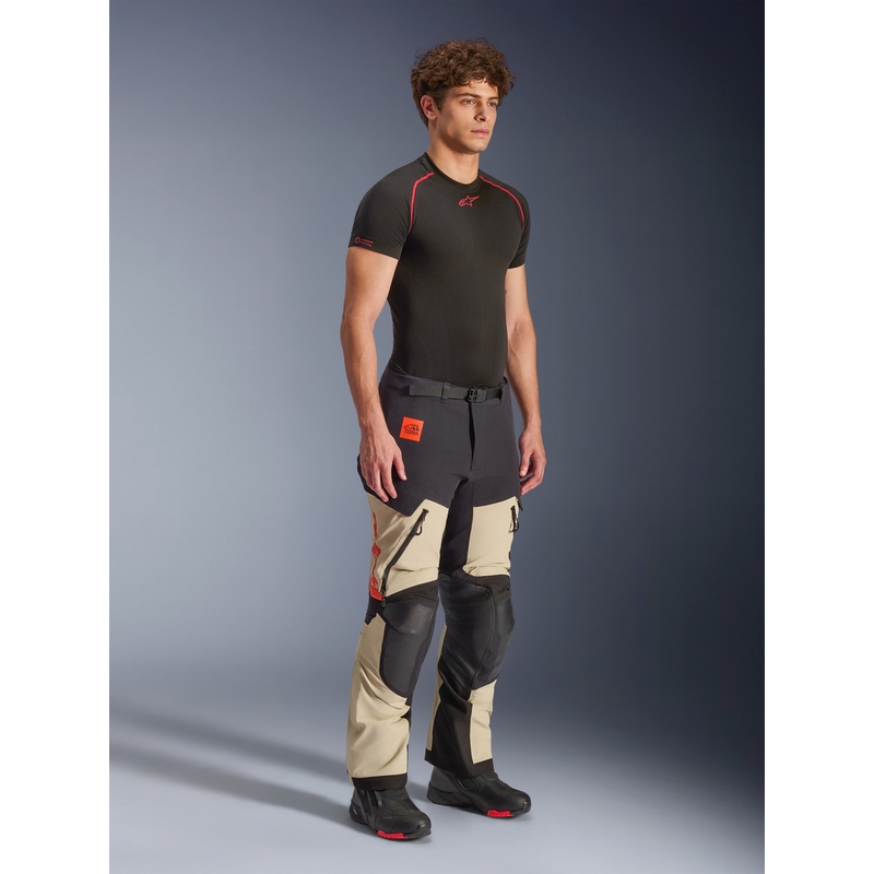 Pantalones de moto Alpinestars Halo PRO Drystar XF color crema, negro y rojo