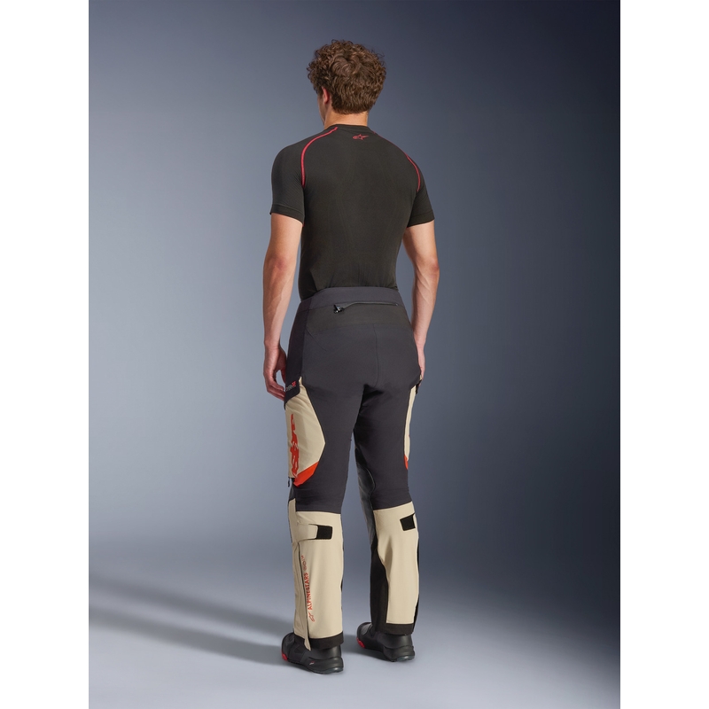 Pantalones de moto Alpinestars Halo PRO Drystar XF color crema, negro y rojo