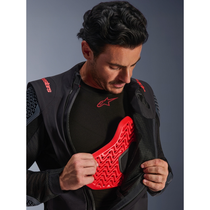 Chaqueta de moto Alpinestars Halo PRO Drystar XF negro-gris oscuro-rojo