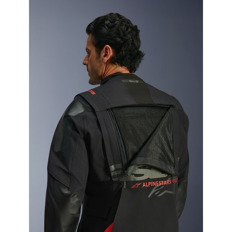 Chaqueta de moto Alpinestars Halo PRO Drystar XF negro-gris oscuro-rojo