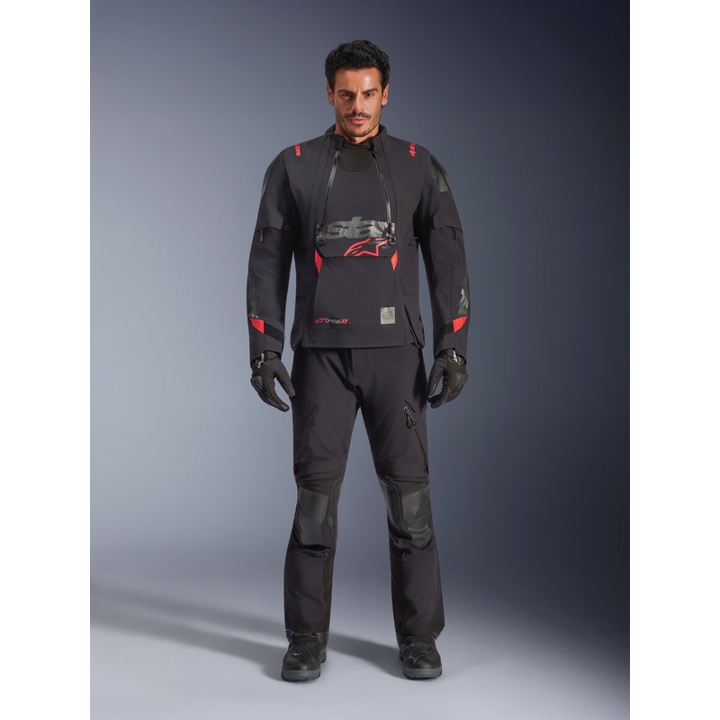 Chaqueta de moto Alpinestars Halo PRO Drystar XF negro-gris oscuro-rojo