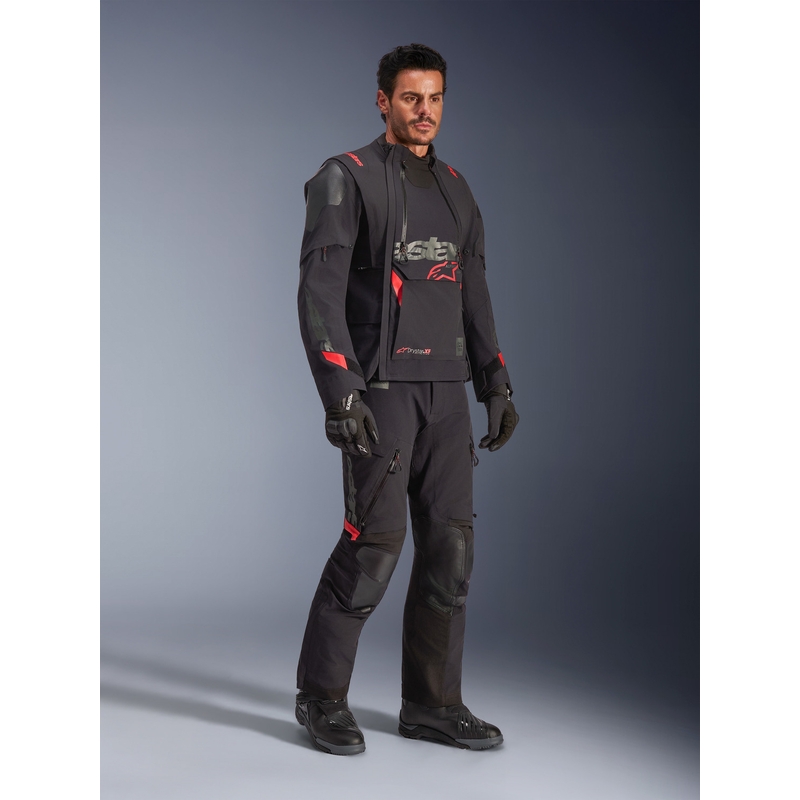 Chaqueta de moto Alpinestars Halo PRO Drystar XF negro-gris oscuro-rojo