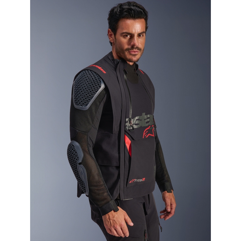 Chaqueta de moto Alpinestars Halo PRO Drystar XF negro-gris oscuro-rojo