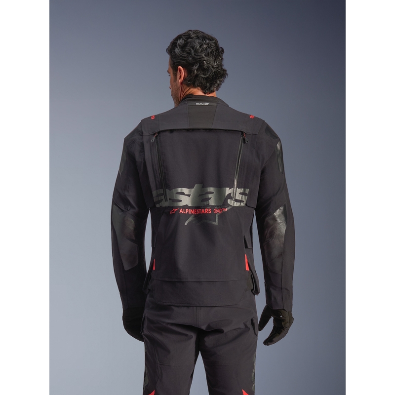 Chaqueta de moto Alpinestars Halo PRO Drystar XF negro-gris oscuro-rojo