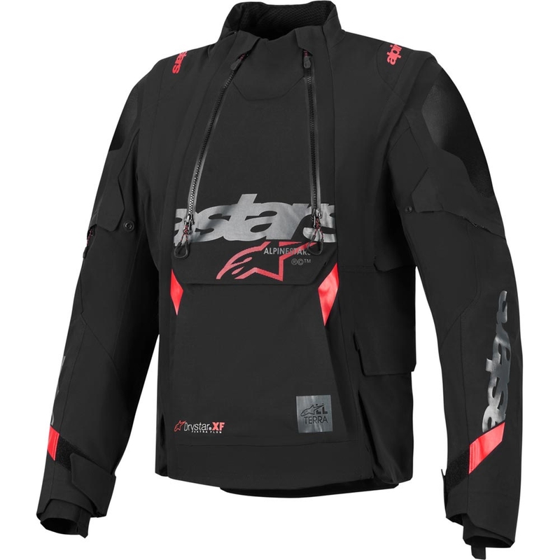 Chaqueta de moto Alpinestars Halo PRO Drystar XF negro-gris oscuro-rojo