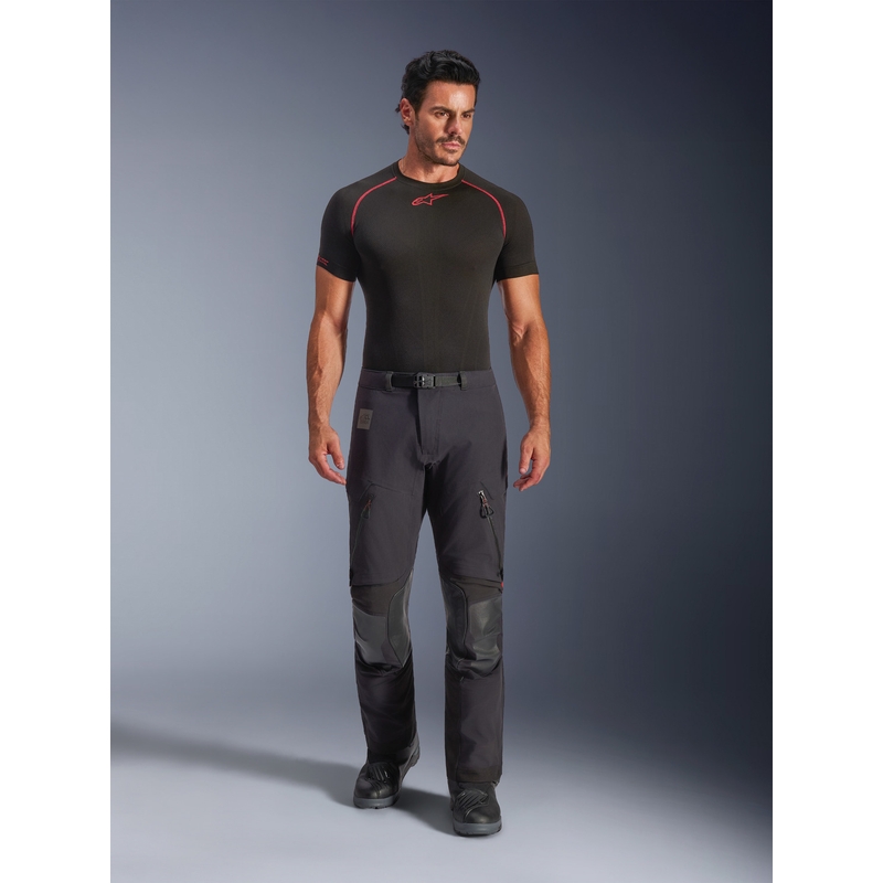 Pantalones de moto Alpinestars Halo PRO Drystar XF negro-gris oscuro-rojo