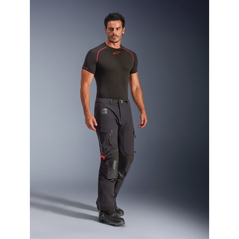 Pantalones de moto Alpinestars Halo PRO Drystar XF negro-gris oscuro-rojo