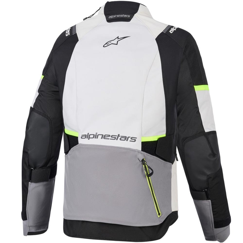Chaqueta de moto Alpinestars Stella Andes V4 Drystar para mujer (gris oscuro, gris claro, negro y amarillo fluorescente)