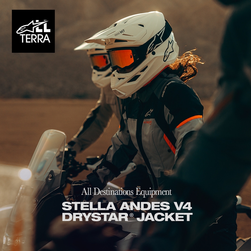 Chaqueta de moto Alpinestars Stella Andes V4 Drystar para mujer (gris oscuro, gris claro, negro y rojo)