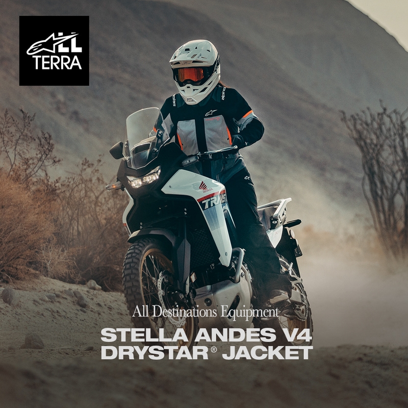 Chaqueta de moto Alpinestars Stella Andes V4 Drystar para mujer (gris oscuro, gris claro, negro y rojo)