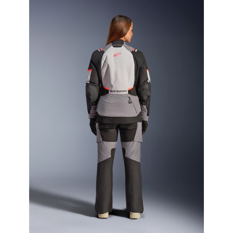 Chaqueta de moto Alpinestars Stella Andes V4 Drystar para mujer (gris oscuro, gris claro, negro y rojo)