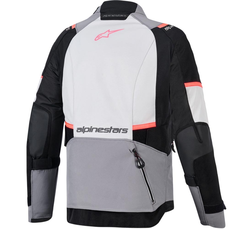 Chaqueta de moto Alpinestars Stella Andes V4 Drystar para mujer (gris oscuro, gris claro, negro y rojo)