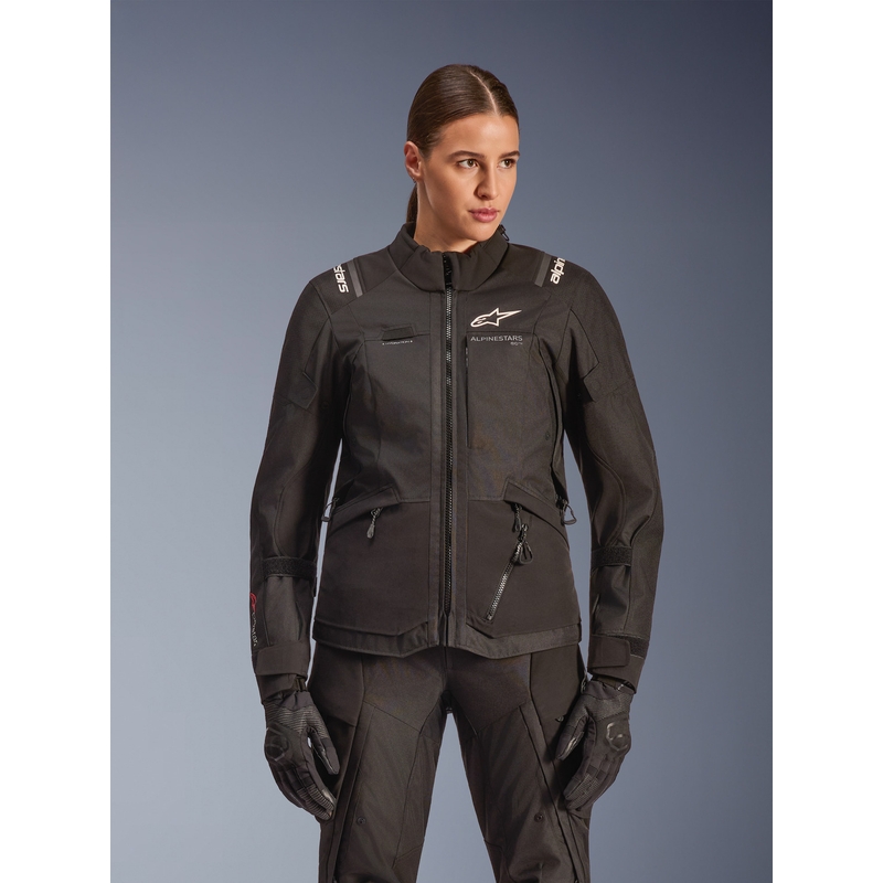 Chaqueta de moto Alpinestars Stella Andes V4 Drystar para mujer, color negro