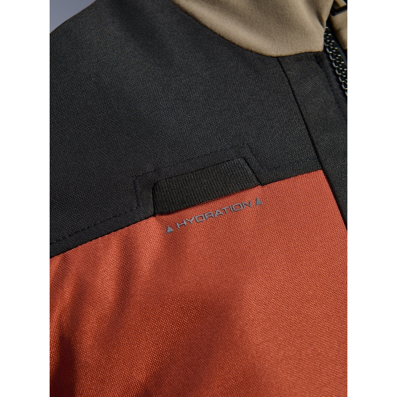 Chaqueta de moto Alpinestars Andes V4 Drystar marrón claro-naranja oscuro-negro