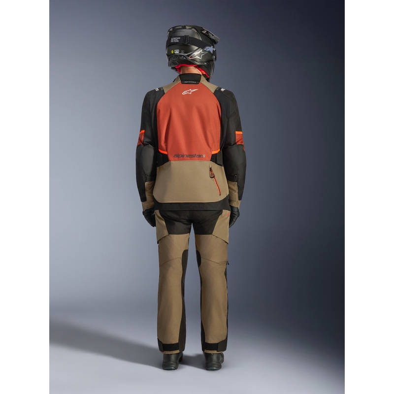 Chaqueta de moto Alpinestars Andes V4 Drystar marrón claro-naranja oscuro-negro