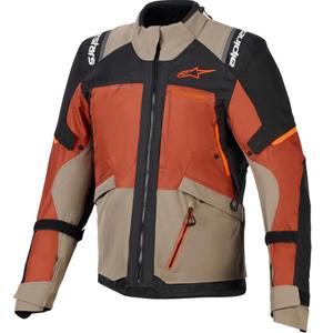Chaqueta de moto Alpinestars Andes V4 Drystar marrón claro-naranja oscuro-negro