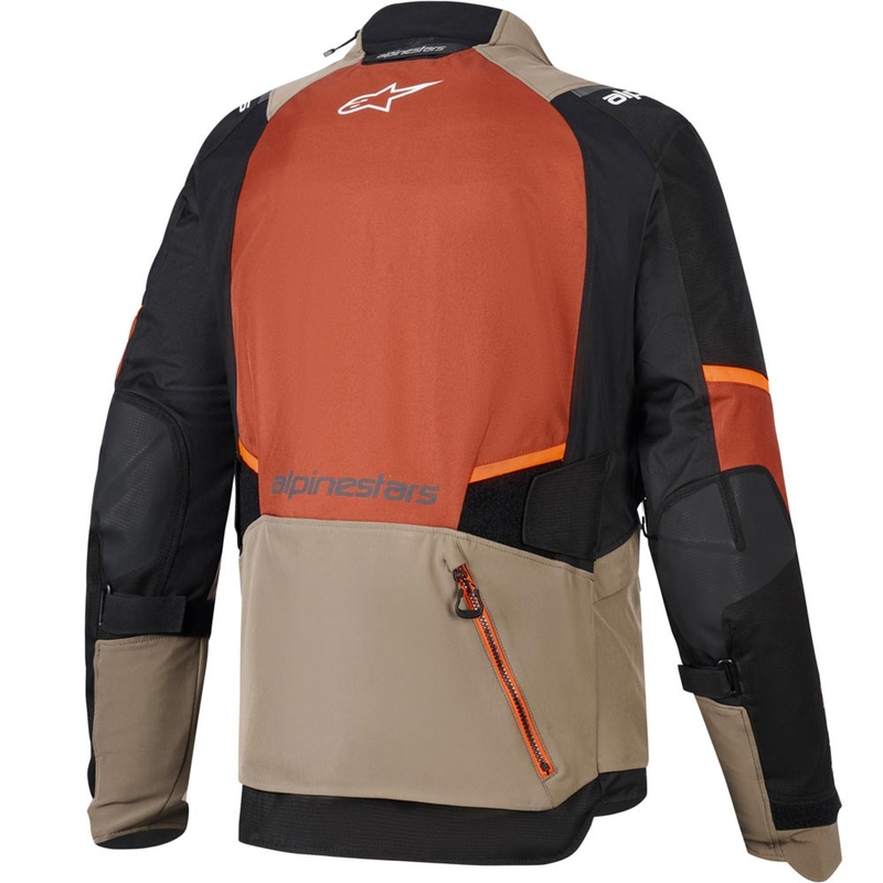 Chaqueta de moto Alpinestars Andes V4 Drystar marrón claro-naranja oscuro-negro