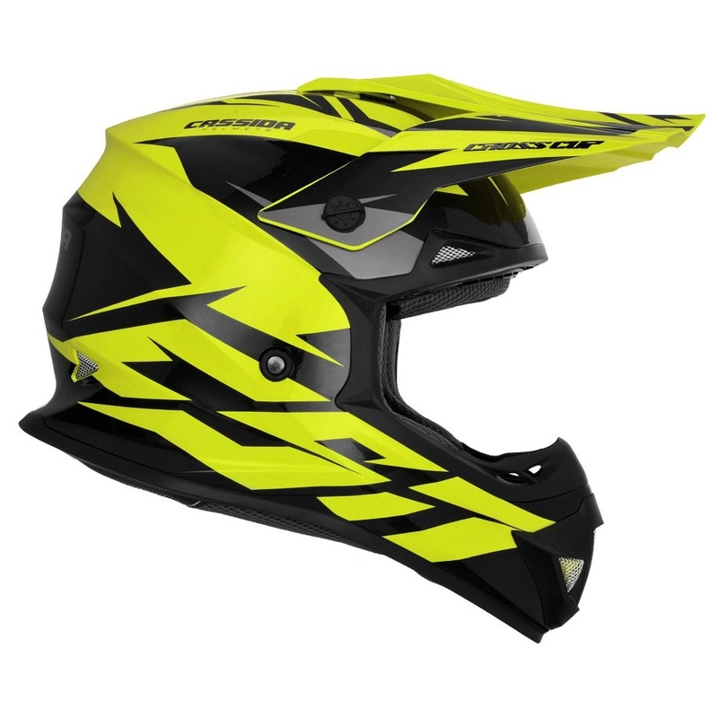 Casco de motocross Cassida Cross Cup Two negro-gris-amarillo fluo