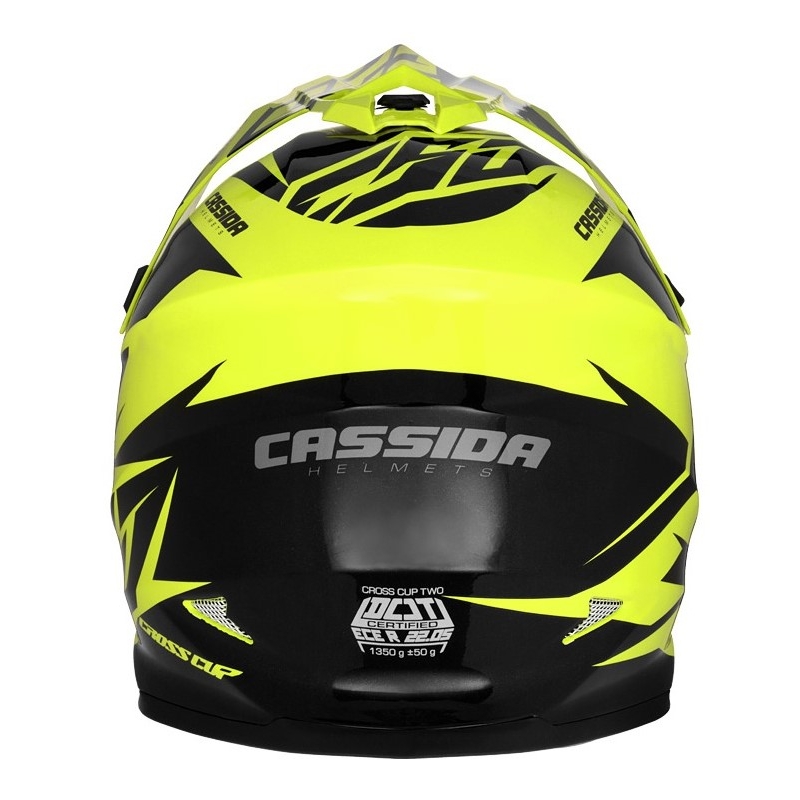 Casco de motocross Cassida Cross Cup Two negro-gris-amarillo fluo
