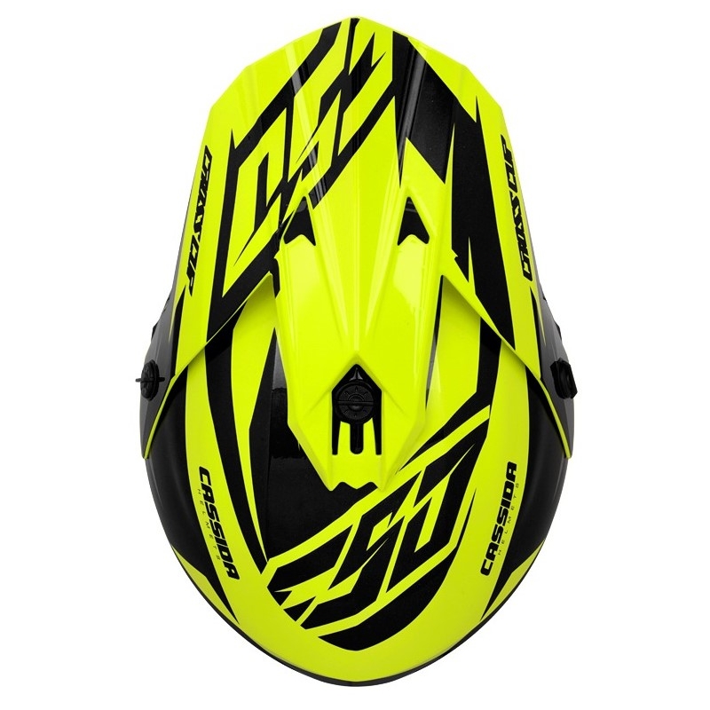 Casco de motocross Cassida Cross Cup Two negro-gris-amarillo fluo