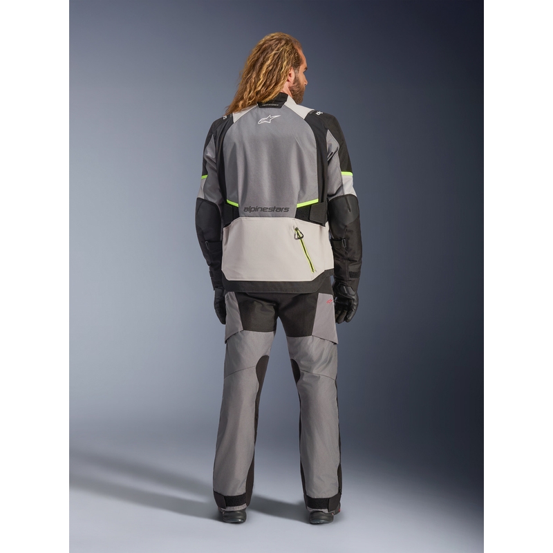 Chaqueta de moto Alpinestars Andes V4 Drystar Gris oscuro-Gris claro-Negro-Amarillo fluorescente