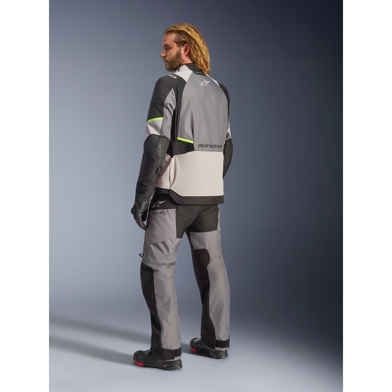 Chaqueta de moto Alpinestars Andes V4 Drystar Gris oscuro-Gris claro-Negro-Amarillo fluorescente