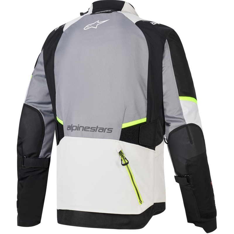 Chaqueta de moto Alpinestars Andes V4 Drystar Gris oscuro-Gris claro-Negro-Amarillo fluorescente