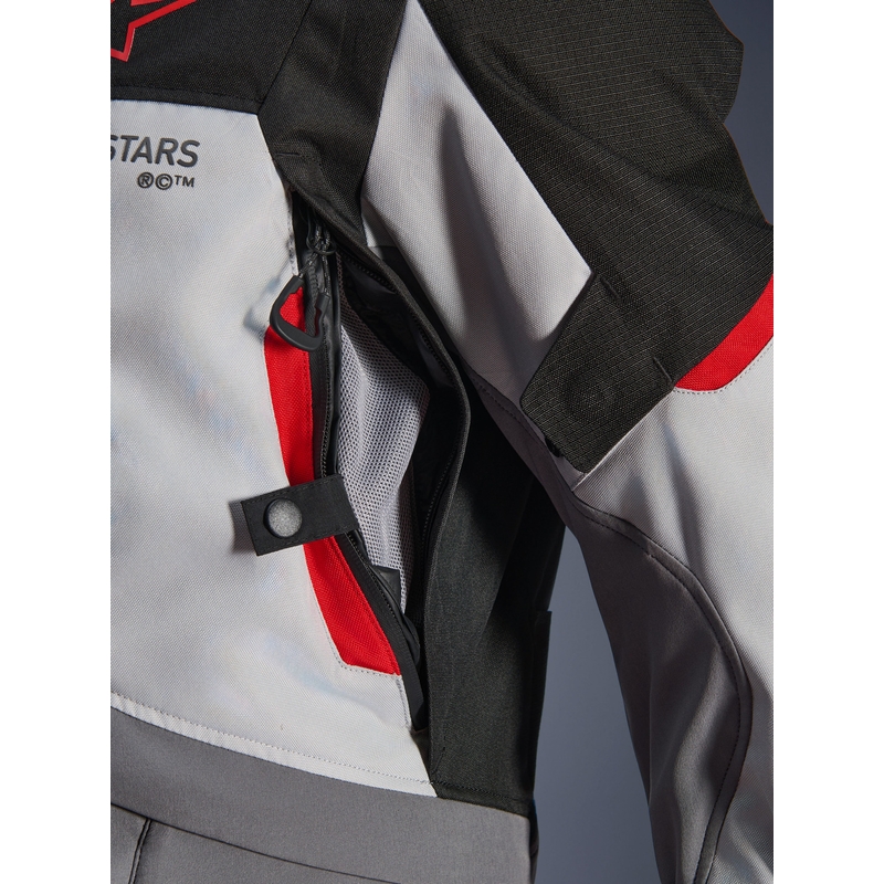 Chaqueta de moto Alpinestars Andes V4 Drystar gris oscuro-gris claro-negro-rojo