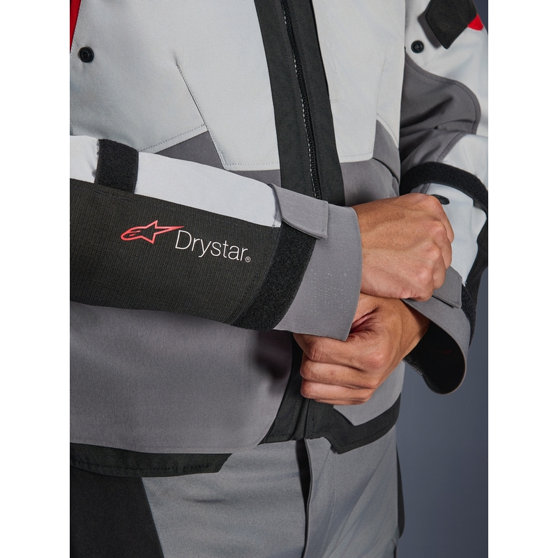 Chaqueta de moto Alpinestars Andes V4 Drystar gris oscuro-gris claro-negro-rojo