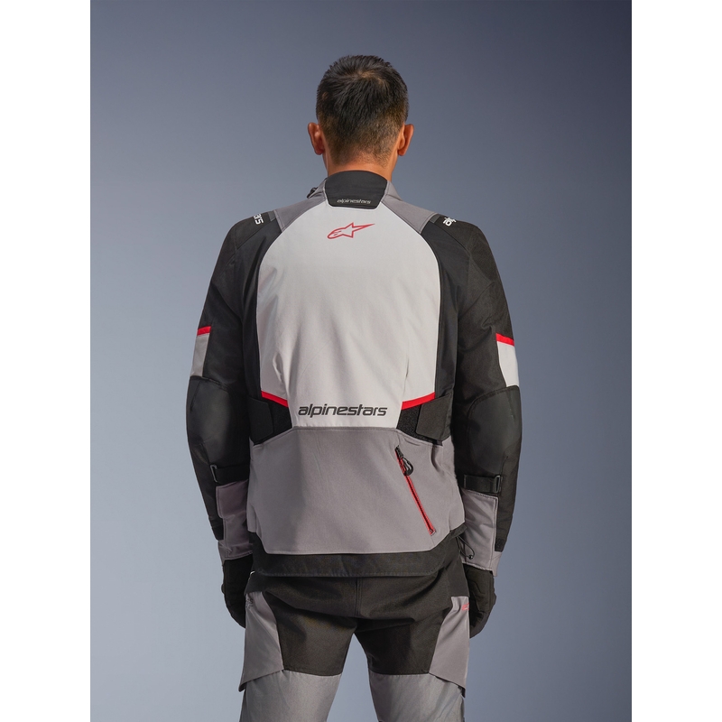Chaqueta de moto Alpinestars Andes V4 Drystar gris oscuro-gris claro-negro-rojo