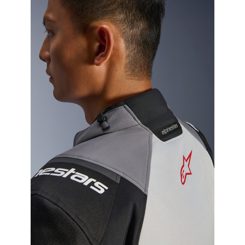 Chaqueta de moto Alpinestars Andes V4 Drystar gris oscuro-gris claro-negro-rojo