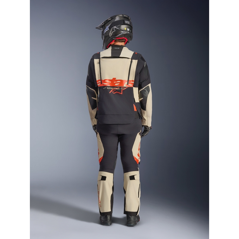 Chaqueta de moto Alpinestars Halo PRO Drystar XF color crema, negro y rojo
