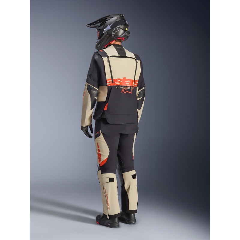Chaqueta de moto Alpinestars Halo PRO Drystar XF color crema, negro y rojo