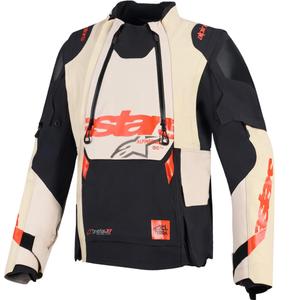 Chaqueta de moto Alpinestars Halo PRO Drystar XF color crema, negro y rojo