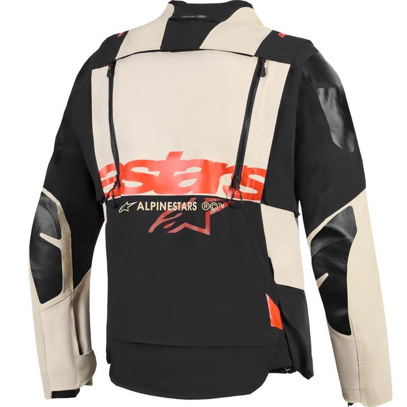 Chaqueta de moto Alpinestars Halo PRO Drystar XF color crema, negro y rojo