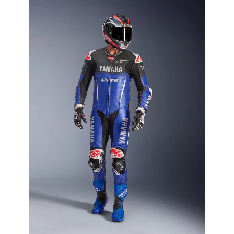 Mono de moto de cuero de una pieza Alpinestars GP-R7 colección YAMAHA GYTR TECH-AIR compatible azul-negro-blanco-rojo