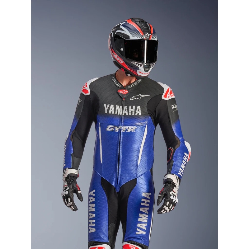 Mono de moto de cuero de una pieza Alpinestars GP-R7 colección YAMAHA GYTR TECH-AIR compatible azul-negro-blanco-rojo