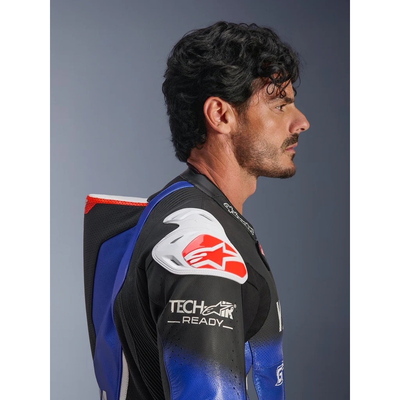 Mono de moto de cuero de una pieza Alpinestars GP-R7 colección YAMAHA GYTR TECH-AIR compatible azul-negro-blanco-rojo