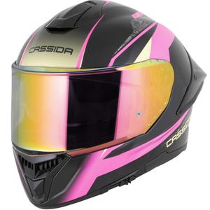 Casco integral de moto Cassida Integral GTS 2.1 Mega en negro, rosa, blanco y vainilla