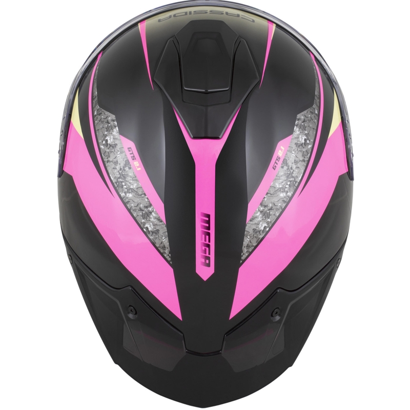 Casco integral de moto Cassida Integral GTS 2.1 Mega en negro, rosa, blanco y vainilla