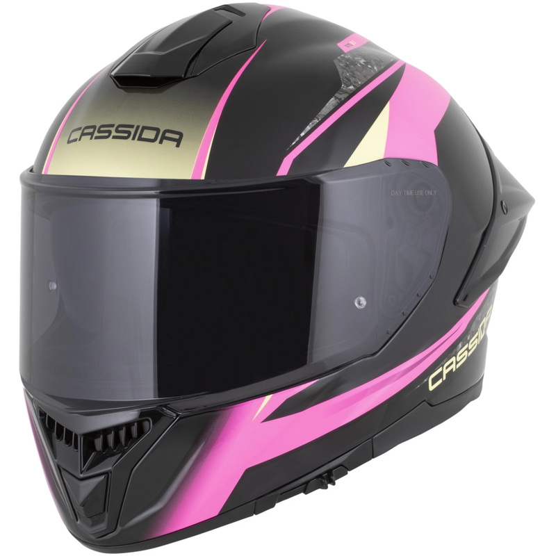 Casco integral de moto Cassida Integral GTS 2.1 Mega en negro, rosa, blanco y vainilla