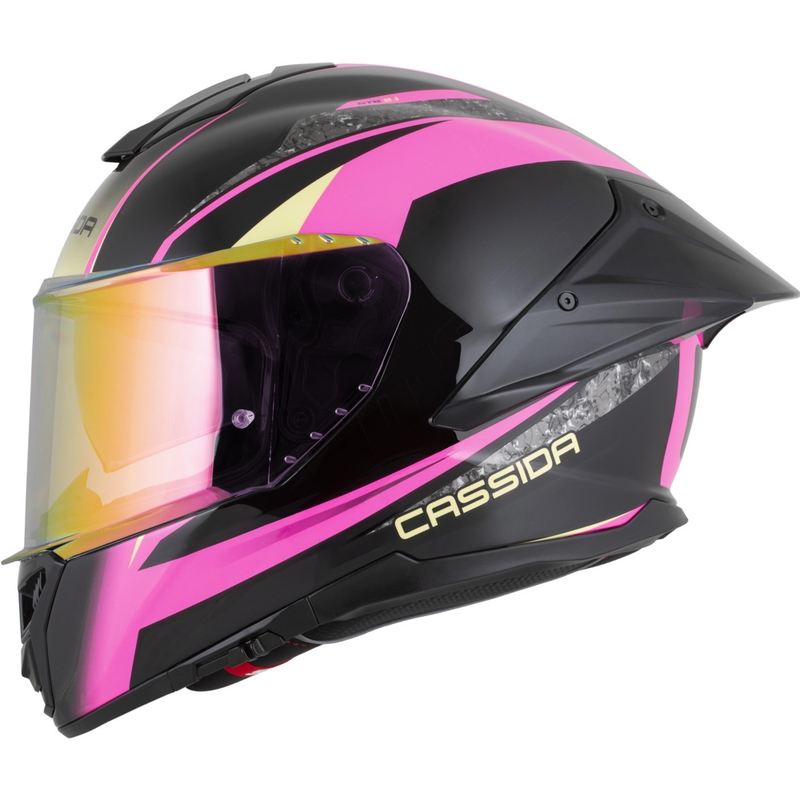 Casco integral de moto Cassida Integral GTS 2.1 Mega en negro, rosa, blanco y vainilla