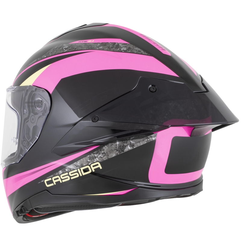 Casco integral de moto Cassida Integral GTS 2.1 Mega en negro, rosa, blanco y vainilla