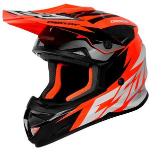 Casco de motocross Cassida Cross Cup Two negro-blanco-gris-naranja fluo