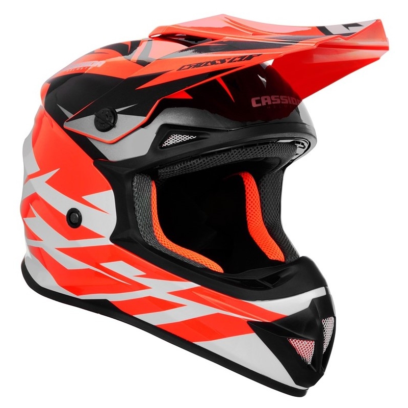 Casco de motocross Cassida Cross Cup Two negro-blanco-gris-naranja fluo