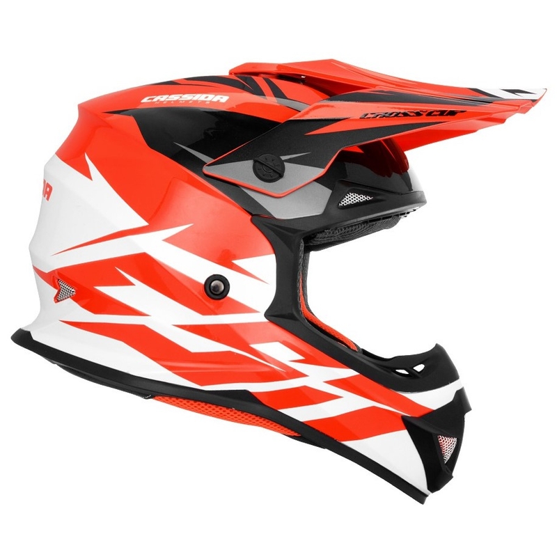 Casco de motocross Cassida Cross Cup Two negro-blanco-gris-naranja fluo