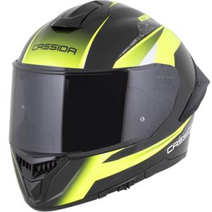 Casco integral de moto Cassida Integral GTS 2.1 Mega negro-amarillo fluo-blanco
