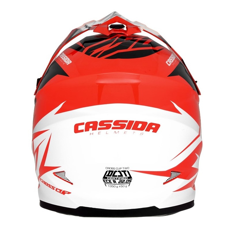 Casco de motocross Cassida Cross Cup Two negro-blanco-gris-naranja fluo