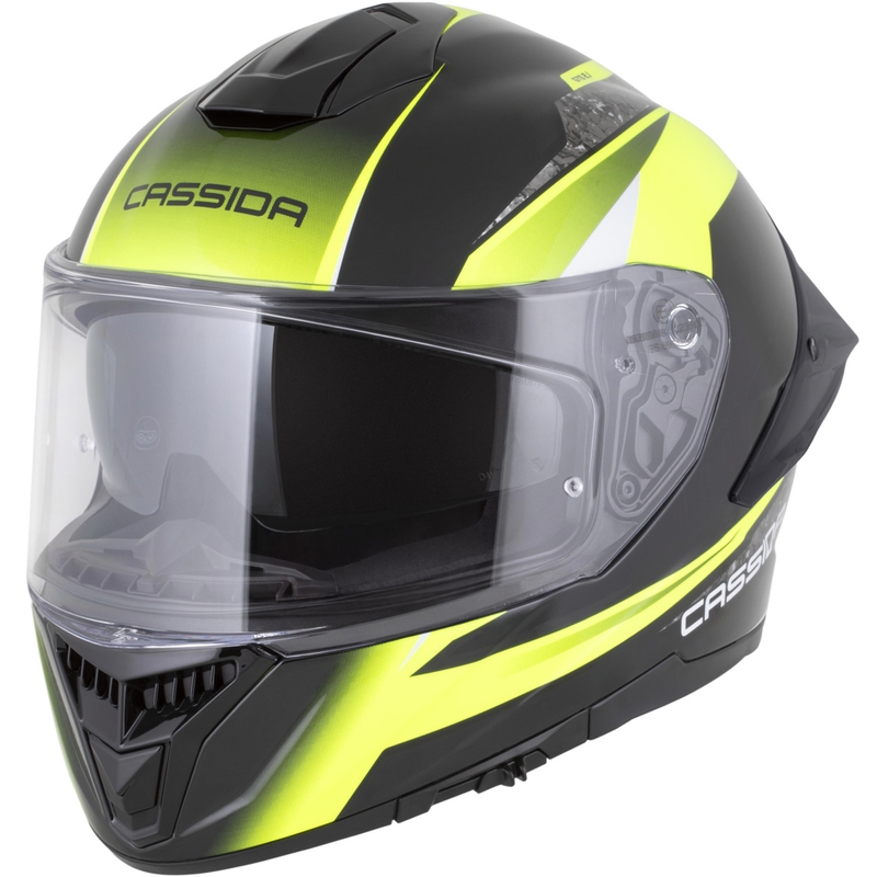 Casco integral de moto Cassida Integral GTS 2.1 Mega negro-amarillo fluo-blanco