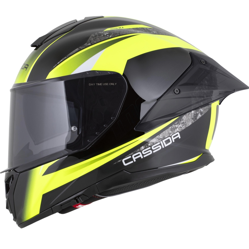 Casco integral de moto Cassida Integral GTS 2.1 Mega negro-amarillo fluo-blanco